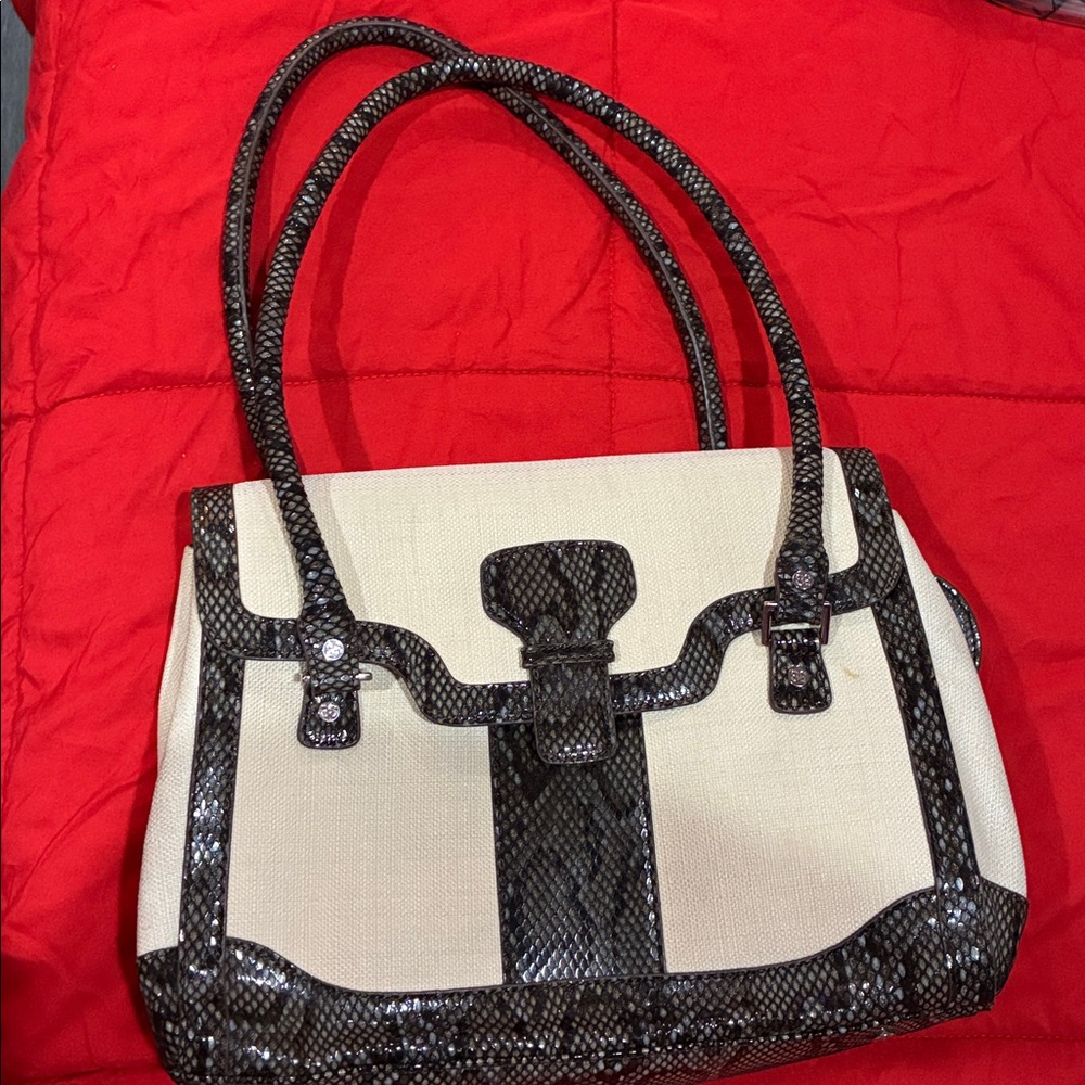 Snakeskin Pattern Bag with Colorful Lining